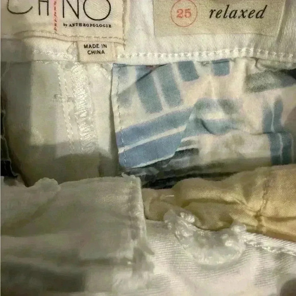 Chino by Anthropologie White Mid Thigh Mid Rise Circle Polka Dot Shorts - Picture 2 of 5